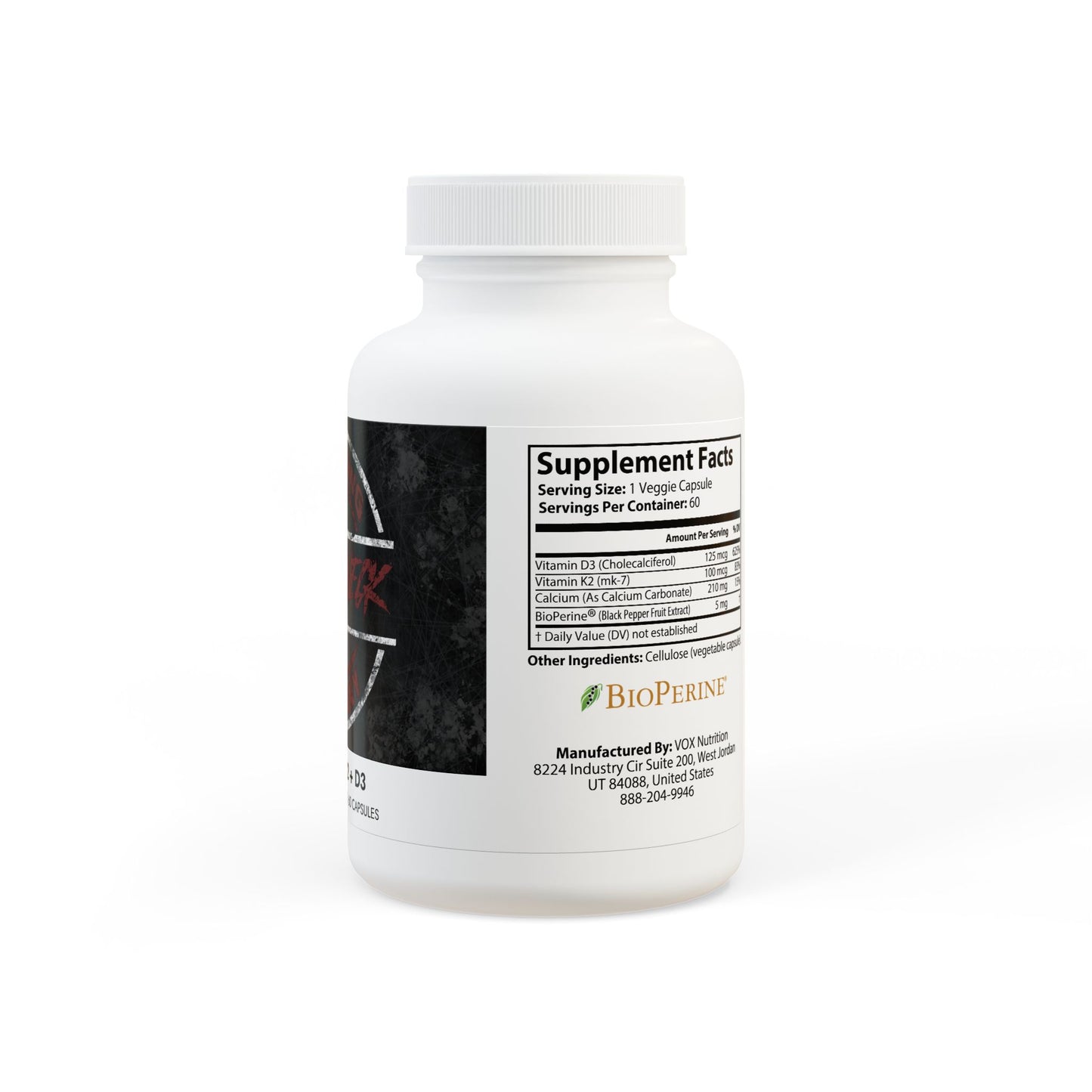 Vitamin K2 + D3 Supplement (60 Capsules)